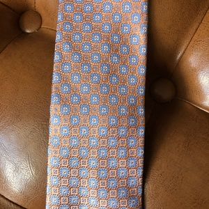 Black Brown 1826 Medallion Print Silk Tie